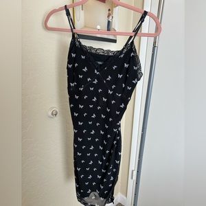 Black Butterfly Dress with Lacey neckline